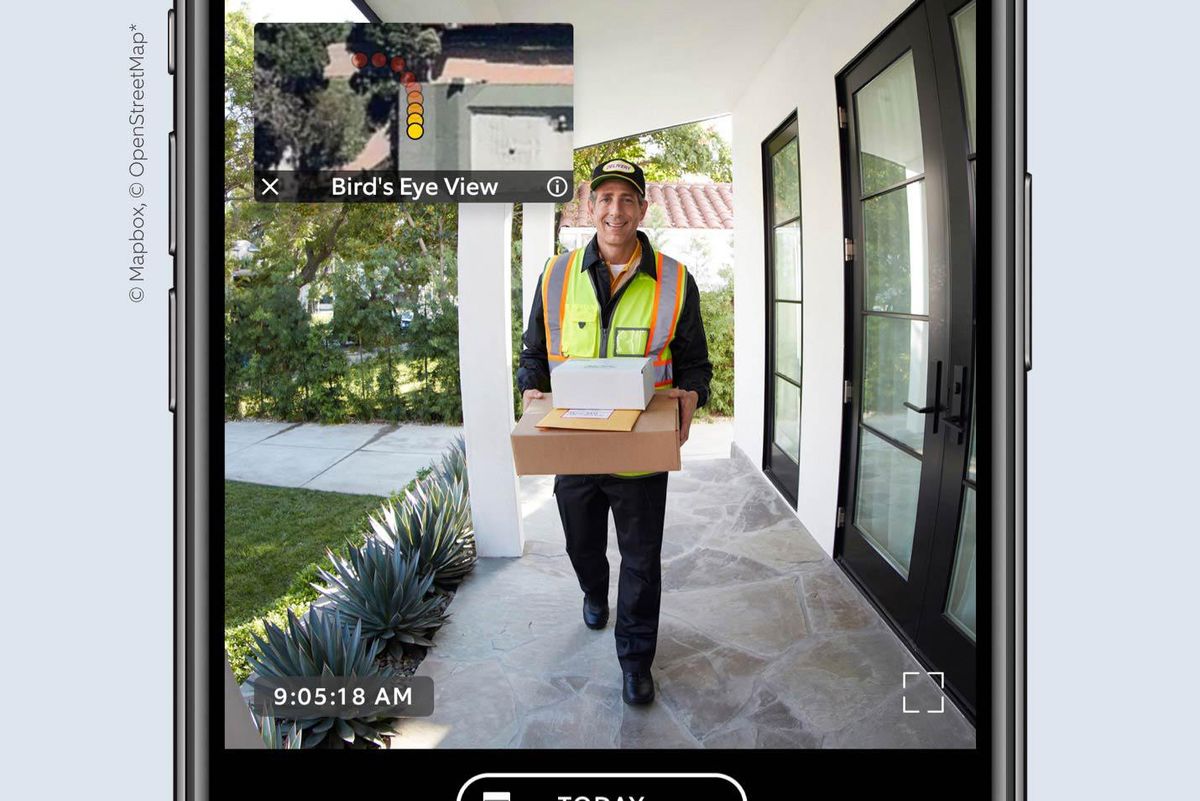 Photo of video on a smartphone from a Ring Video Doorbell Pro 2