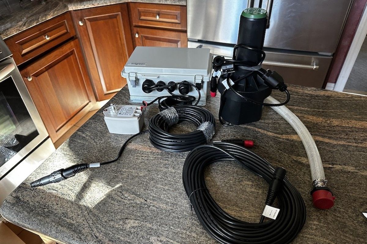 photo of Irrigreen unboxed on a counter.