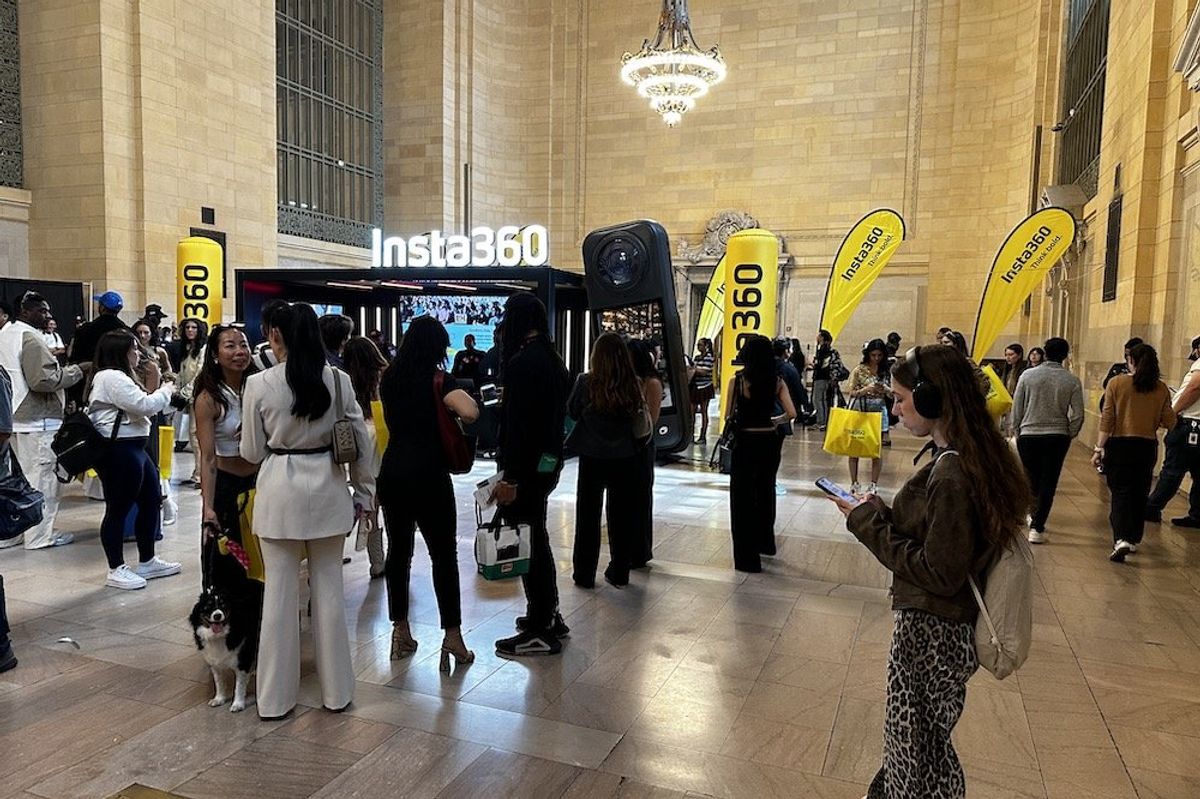 a photo of Insta360 X5 press event in NYC's Grand Central Station